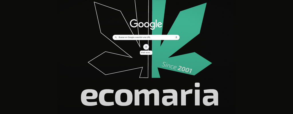 Tema cannábico instalado de Ecomaria en el explorador Google Chrome